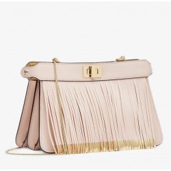 Fendi Pink Peekaboo ISeeU Pochette Bag With Fringes 491