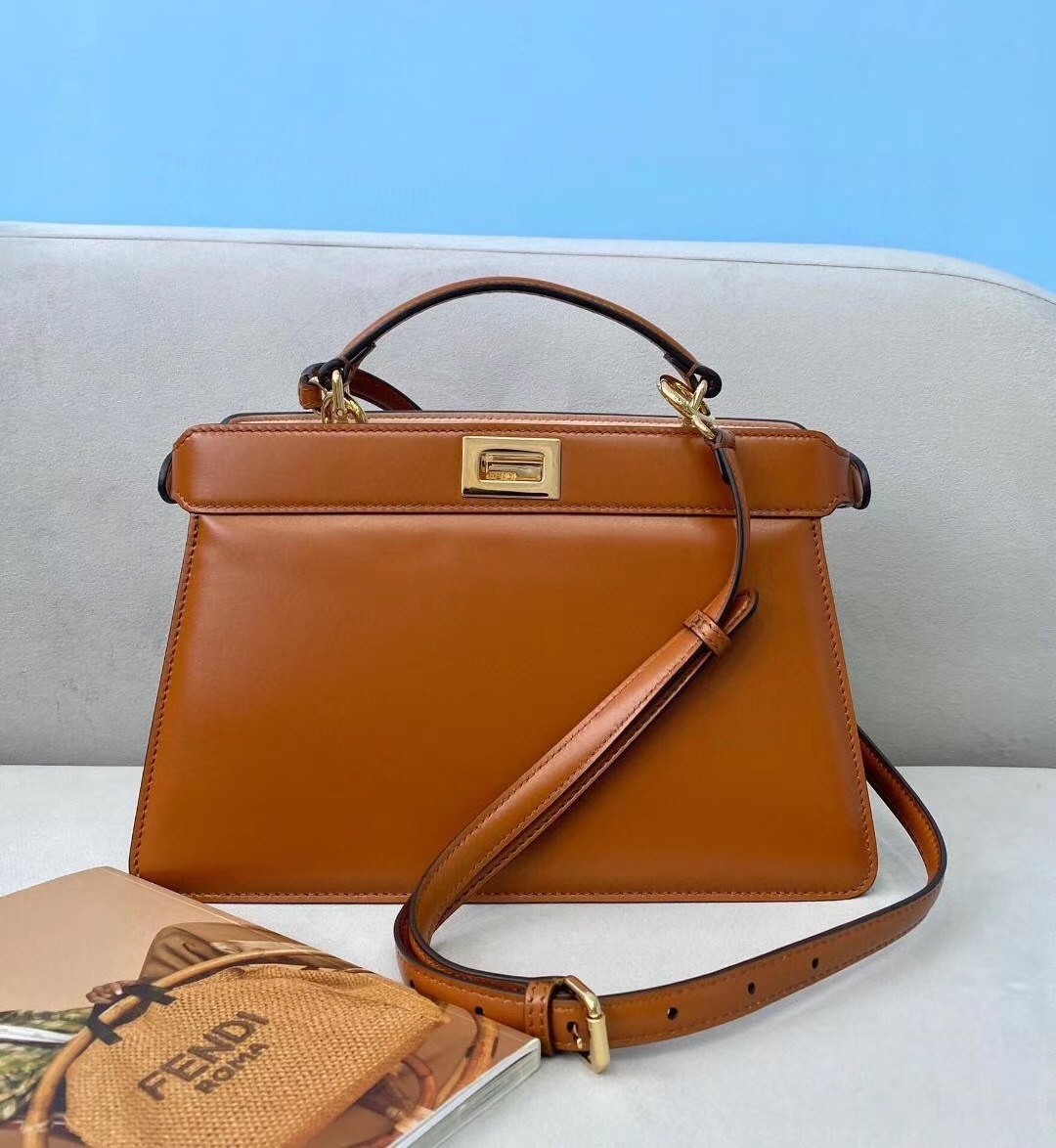 Fendi Peekaboo ISeeU East-West Bag In Brown Nappa 518