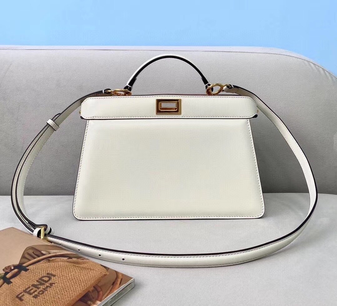 Fendi Peekaboo ISeeU East-West Bag In White Nappa 631