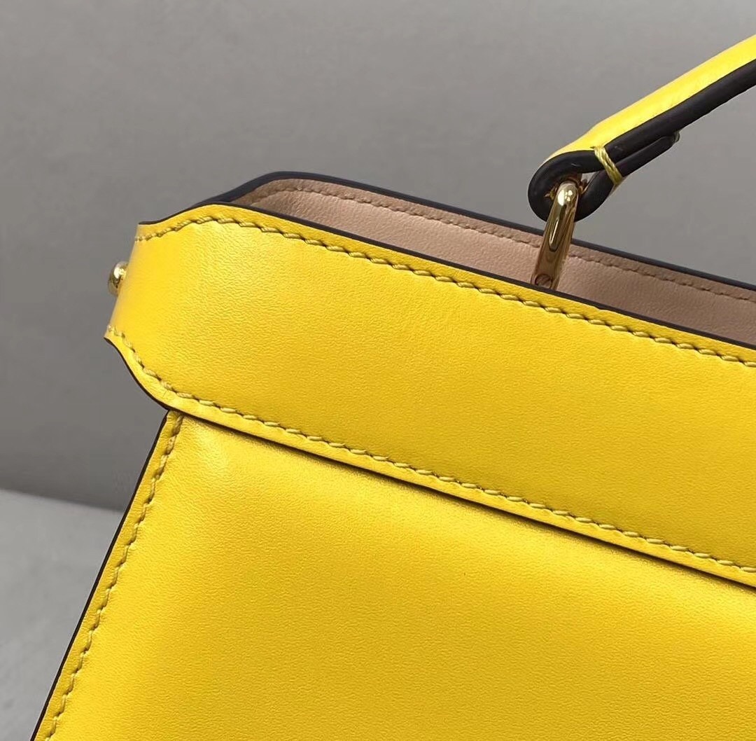 Fendi Peekaboo ISeeU East-West Bag In Yellow Nappa 668