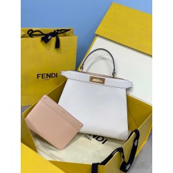 Fendi Peekaboo ISeeU Medium Bag In White Leather 303