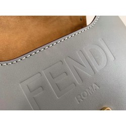 Fendi Moonlight Saddle Bag In Grey Calfskin 394