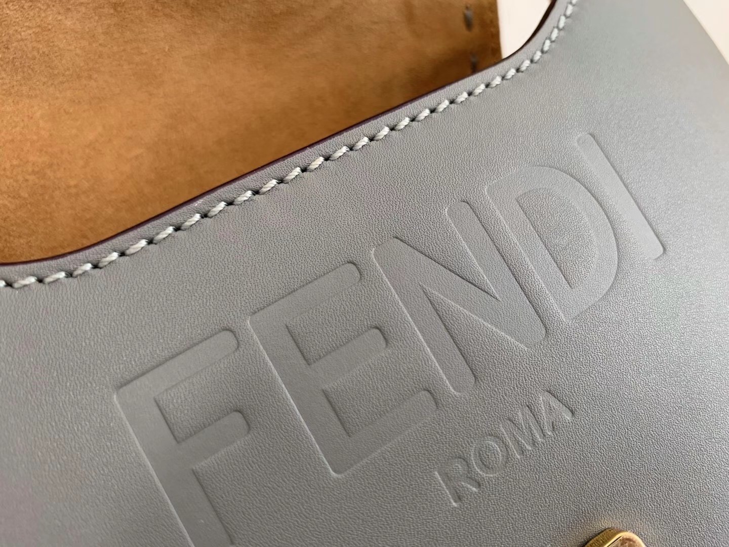 Fendi Moonlight Saddle Bag In Grey Calfskin 394