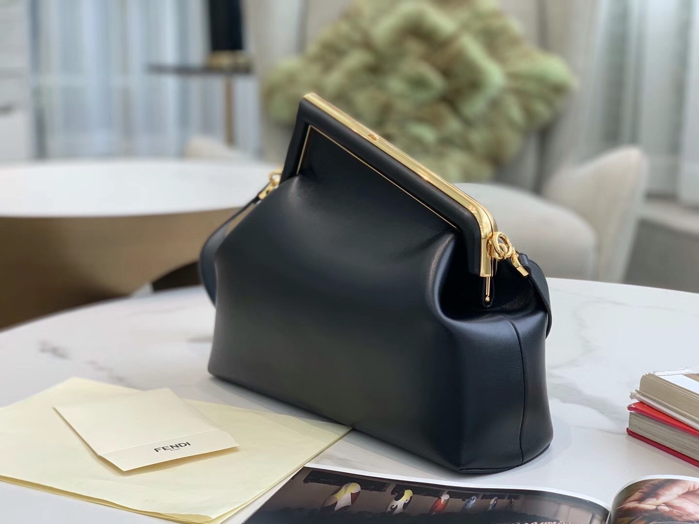 Fendi Medium First Bag In Black Nappa Leather 941