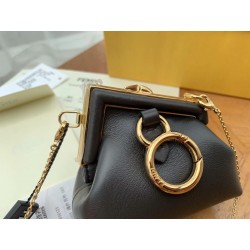 Fendi First Nano Charm Bag In Black Nappa Leather  049