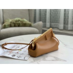 Fendi First Small Bag In Brown Nappa Leather 075