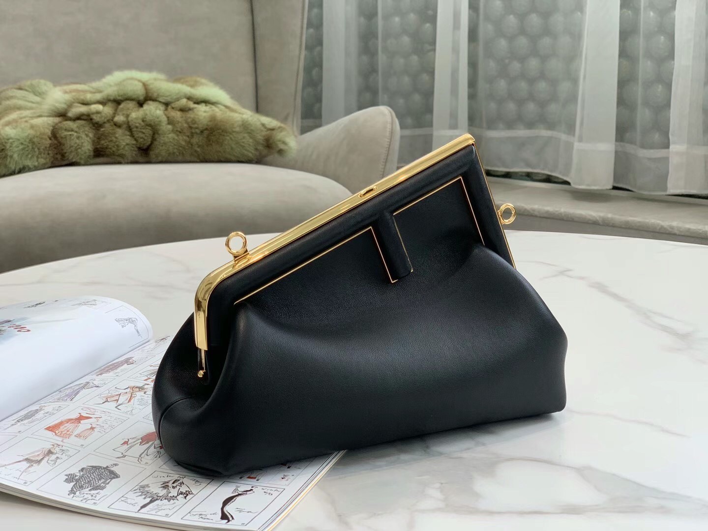 Fendi First Small Bag In Black Nappa Leather 130