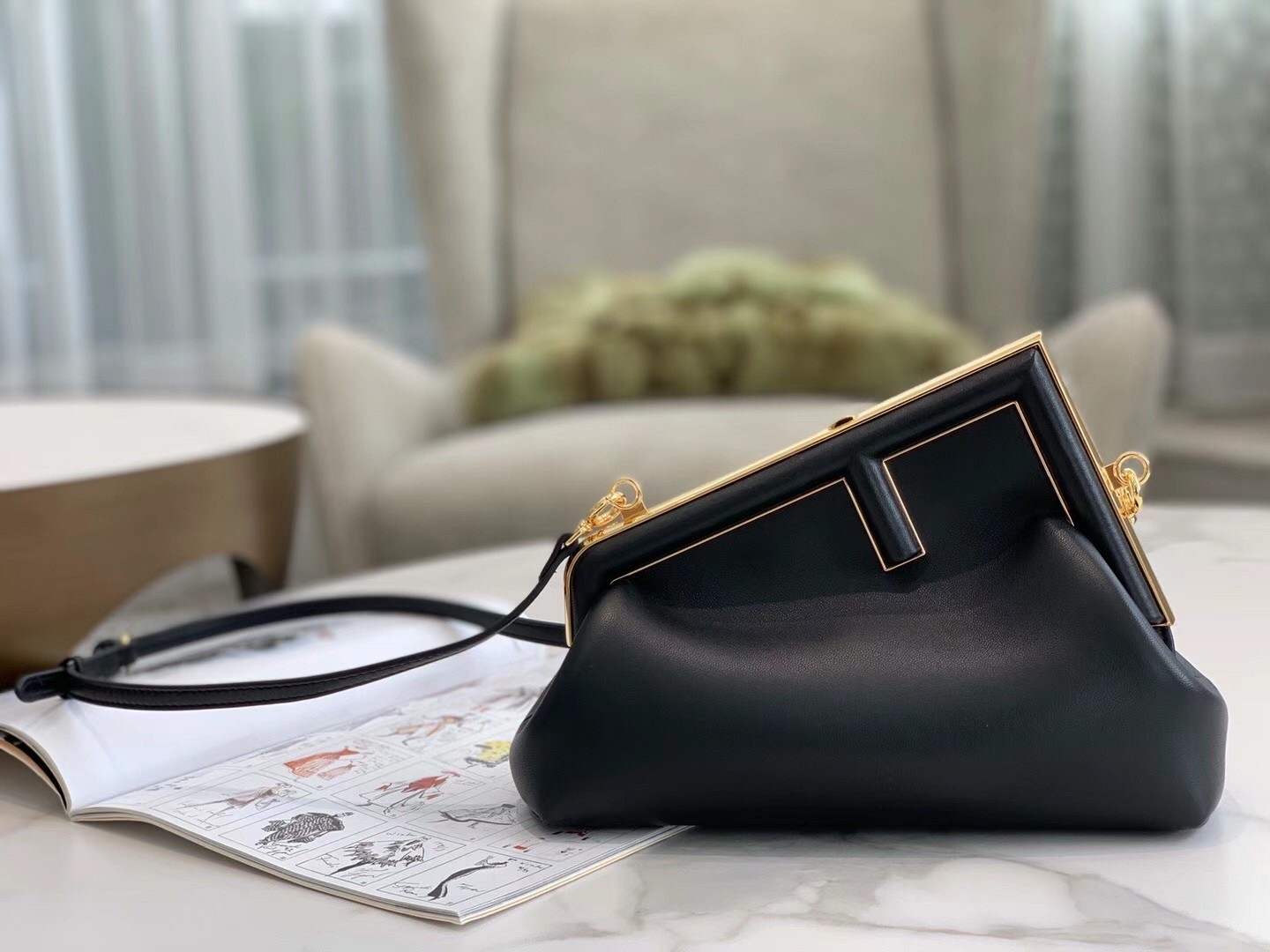 Fendi First Small Bag In Black Nappa Leather 130