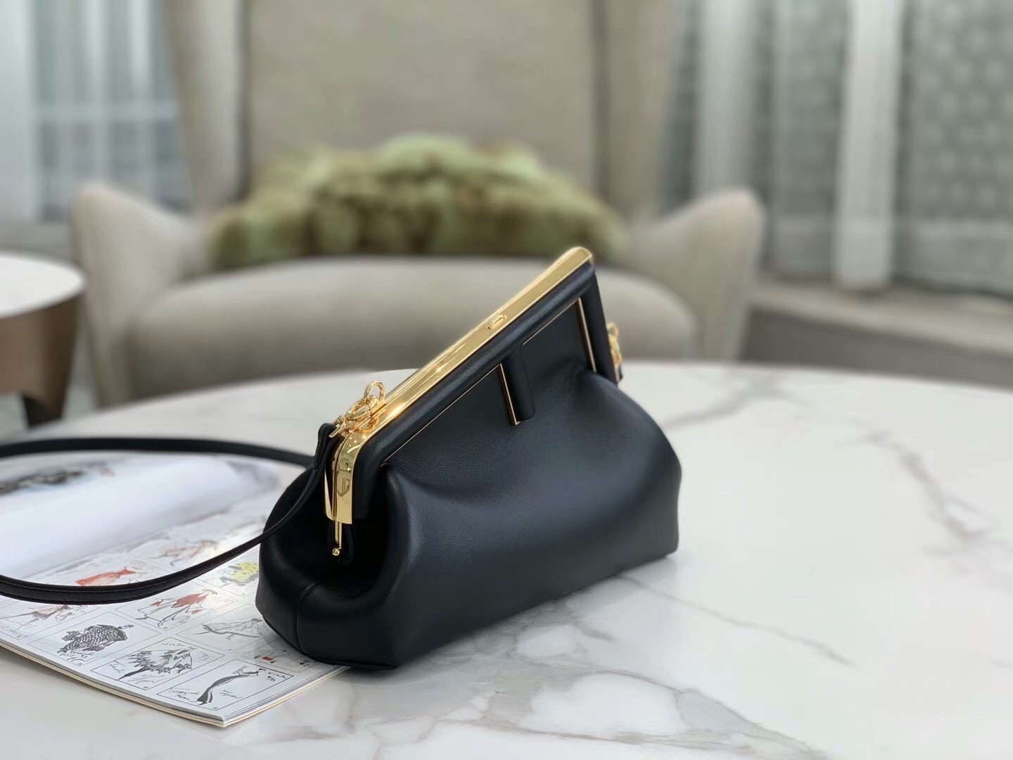 Fendi First Small Bag In Black Nappa Leather 130