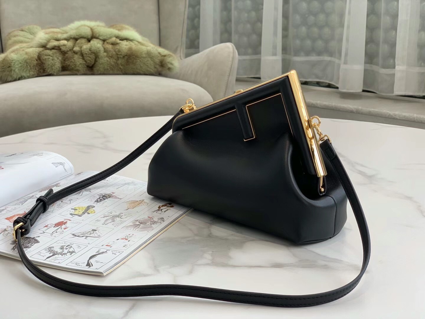 Fendi First Small Bag In Black Nappa Leather 130