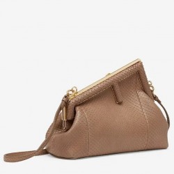 Fendi Small First Bag In Beige Python Leather 389