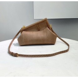 Fendi Small First Bag In Beige Python Leather 389