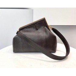 Fendi Medium First Bag In Dark Brown Python Leather 073