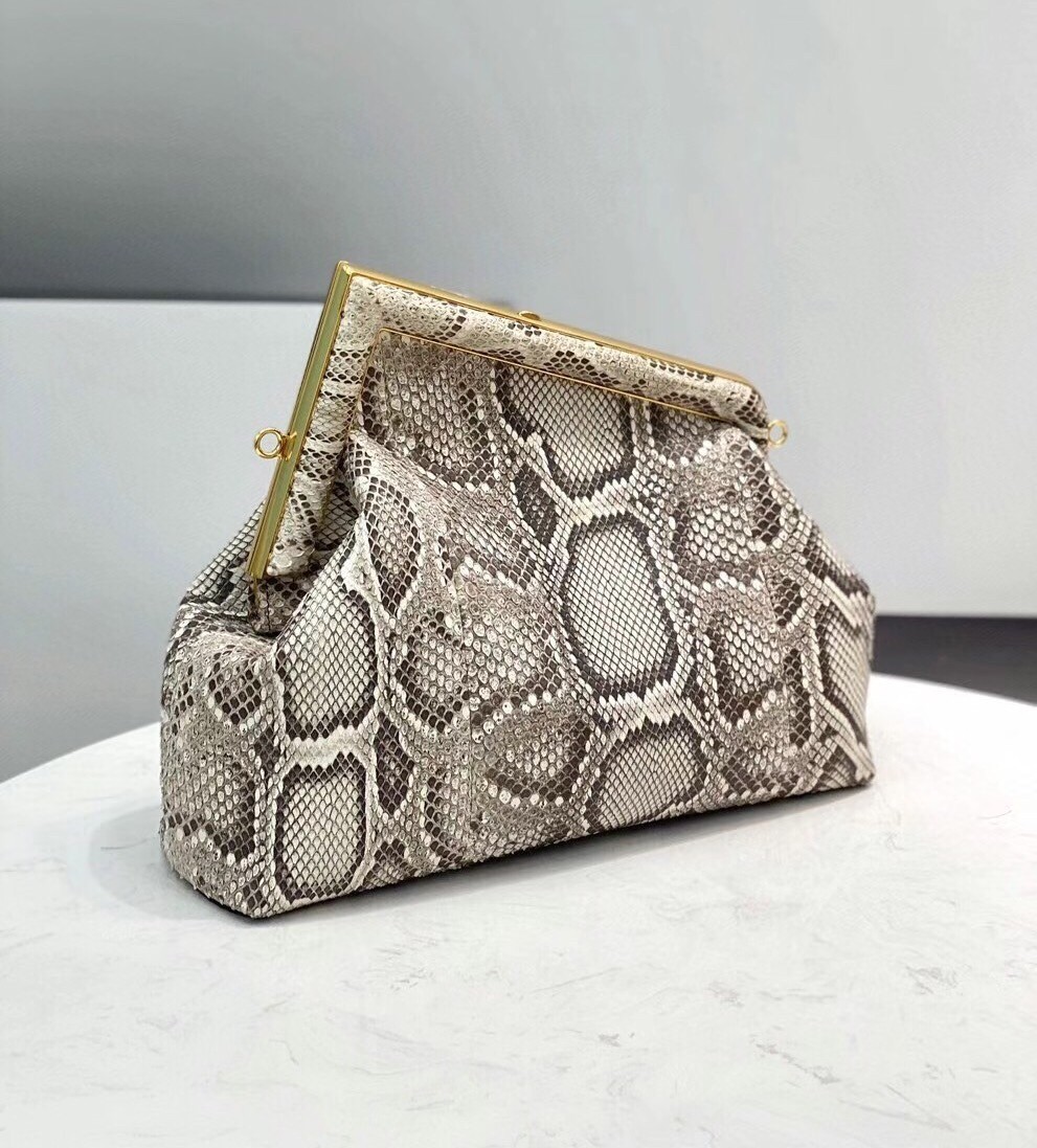 Fendi Medium First Bag In Natural Python Leather 099