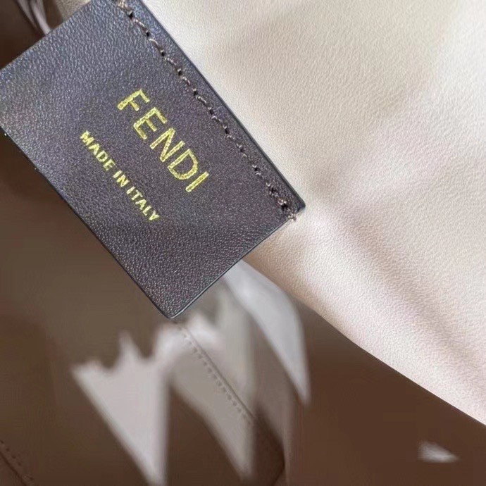 Fendi Medium First Bag In Beige Flannel Embroidery 352