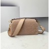 Fendi Medium Baguette Bag In Beige Shearling 587