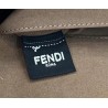 Fendi Midi Baguette Chain Bag In Beige FF Fabric 616