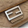 Fendi Midi Baguette Chain Bag In Beige FF Fabric 616