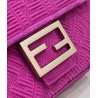 Fendi Midi Baguette Chain Bag In Fuchsia FF Fabric 652