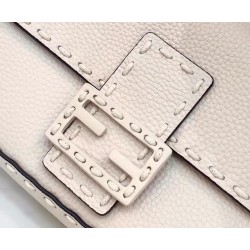 Fendi Medium Baguette Bag In White Grain Leather 151