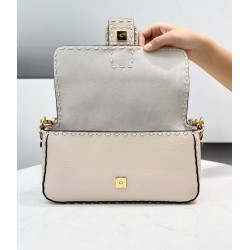 Fendi Medium Baguette Bag In White Grain Leather 151