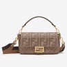 Fendi Medium Baguette Bag In Grey FF Canvas 183