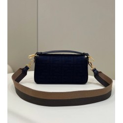 Fendi Medium Baguette Bag In Blue FF Canvas 221