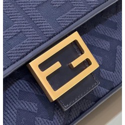 Fendi Medium Baguette Bag In Blue FF Canvas 221