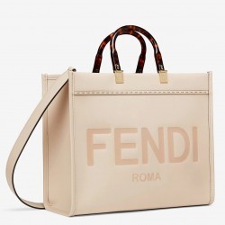 Fendi Sunshine Medium Shopper Bag In Beige Calfskin 327