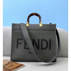 Fendi Sunshine Medium Shopper Bag In Grey Calfskin 368