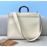 Fendi Sunshine Medium Shopper Bag In White Calfskin 427