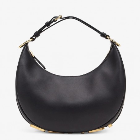 Fendi Fendigraphy Small Hobo Bag In Black Leather 465