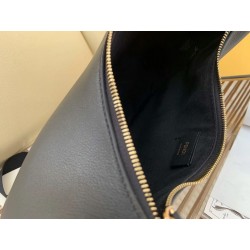 Fendi Fendigraphy Small Hobo Bag In Black Leather 465