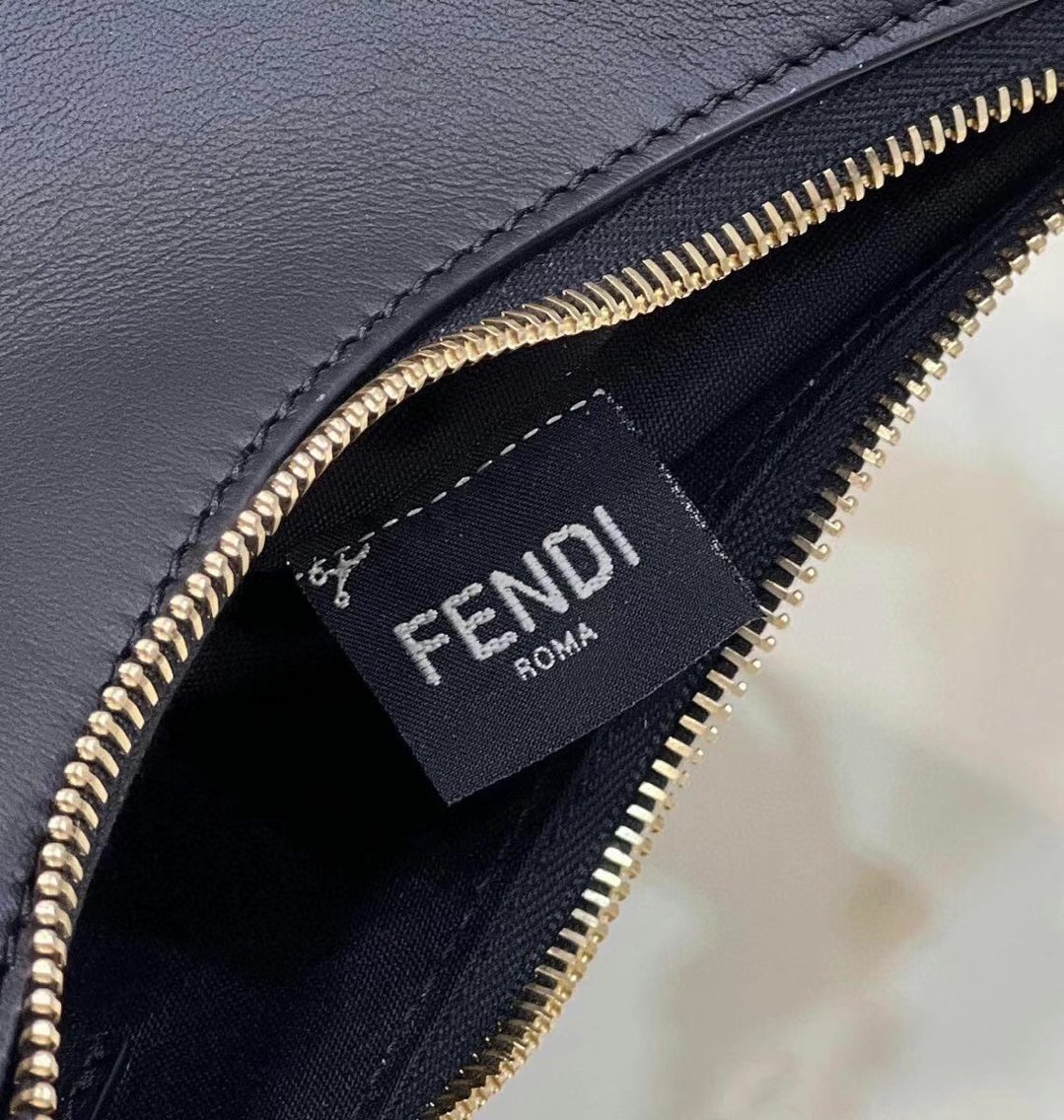 Fendi Fendigraphy Small Hobo Bag In Black Leather 465