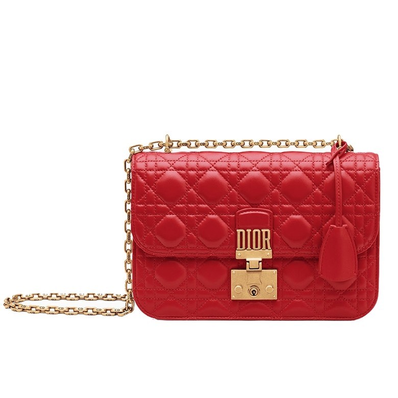 Dior Dioraddict Flap Bag In Red Lambskin 346