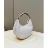 Fendi Fendigraphy Small Hobo Bag In White Leather 555