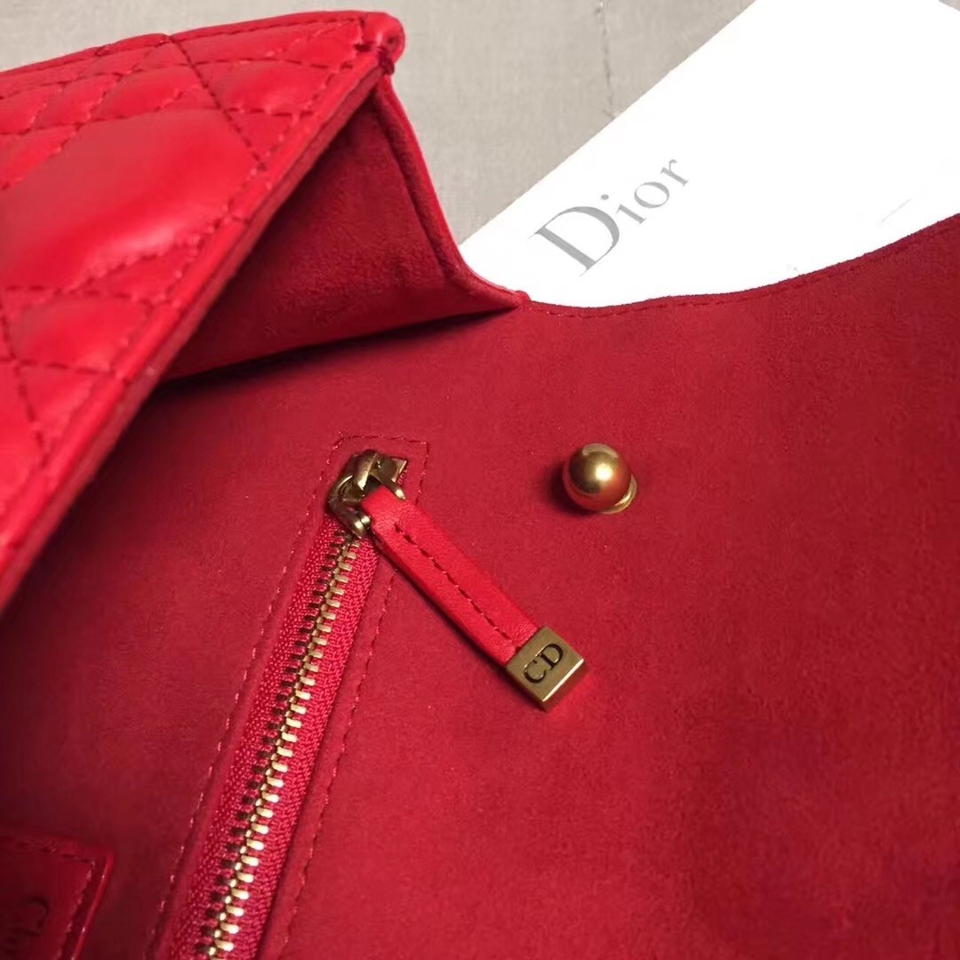 Dior Dioraddict Flap Bag In Red Lambskin 346