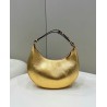 Fendi Fendigraphy Small Hobo Bag In Gold Laminated Leather 579