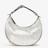 Fendi Fendigraphy Small Hobo Bag In Silver Laminated Leather 620