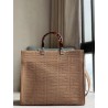 Fendi Sunshine Medium Shopper Bag In Beige FF Fabric 657