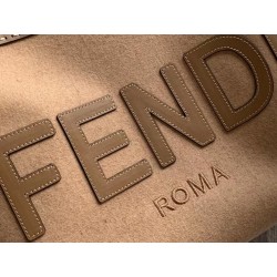 Fendi Sunshine Medium Shopper Bag In Brown Flannel  730