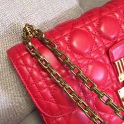 Dior Dioraddict Flap Bag In Red Lambskin 346