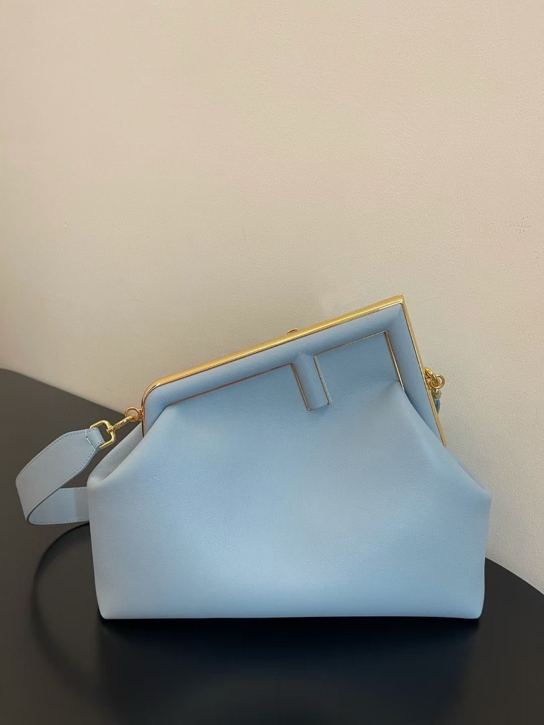 Fendi Small First Bag In Light Blue Nappa Leather 789