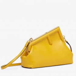 Fendi Small First Bag In Yellow Nappa Leather 828