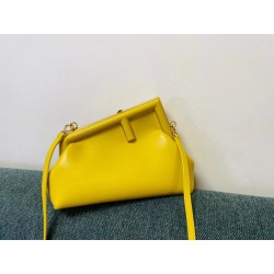 Fendi Small First Bag In Yellow Nappa Leather 828