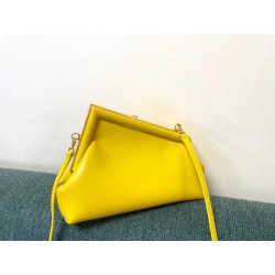 Fendi Small First Bag In Yellow Nappa Leather 828