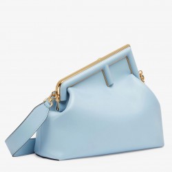 Fendi Medium First Bag In Light Blue Nappa Leather 864