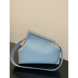 Fendi Medium First Bag In Light Blue Nappa Leather 864