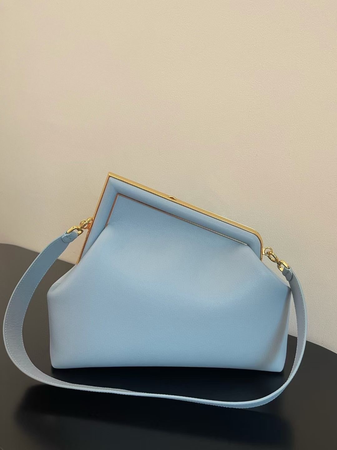 Fendi Medium First Bag In Light Blue Nappa Leather 864