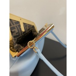 Fendi Medium First Bag In Light Blue Nappa Leather 864